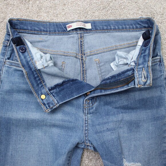 Levi’s Jeans Womens 16 Blue 720 High Rise Super Skinny Distressed Denim (26x27) - Picture 10 of 13